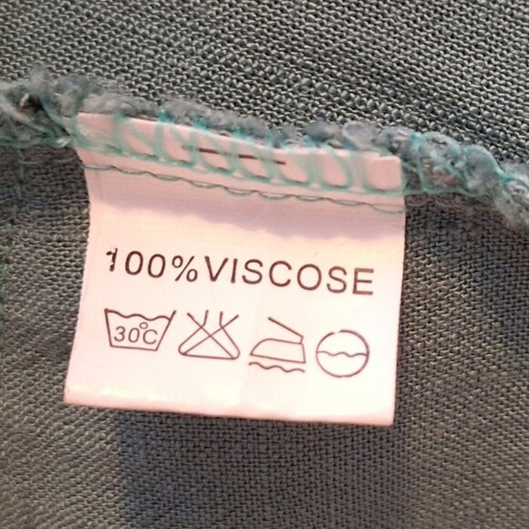 Women's Tunic Dress Green & Black Embroidered Tassel XL - Boho Witchy Peasant - Picture 7 of 8